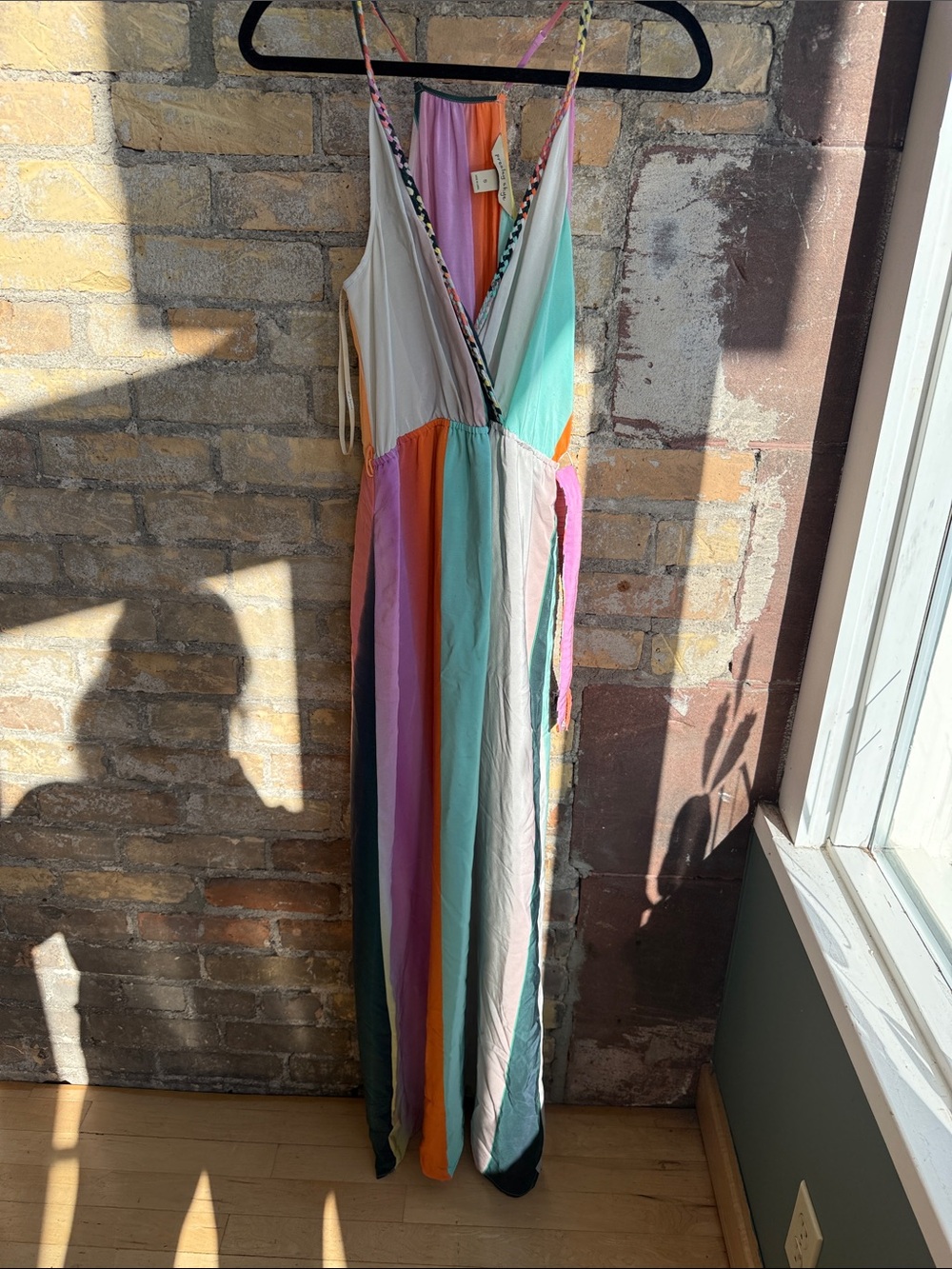 Presley Skye Multicolor Striped V-Neck Maxi Dress